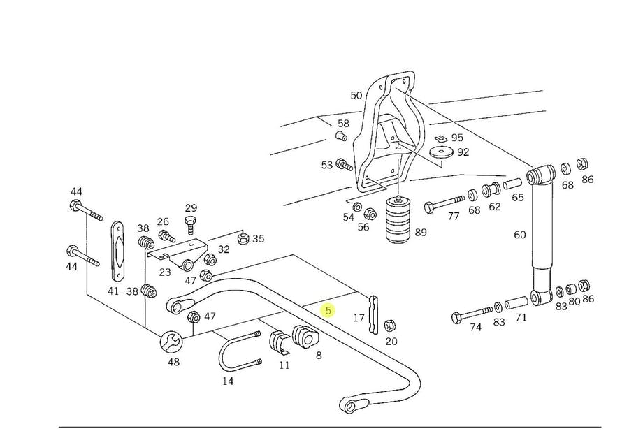 BARRA ESTABILIZADORA DIANTEIRO MB LO812 LO914 LO915 LO912 LO712E (6883207811)