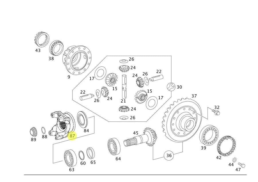 FLANGE ACOPLAMENTO DIFERENCIAL HL4/063 - R390 MB OF1721 (9583500144)