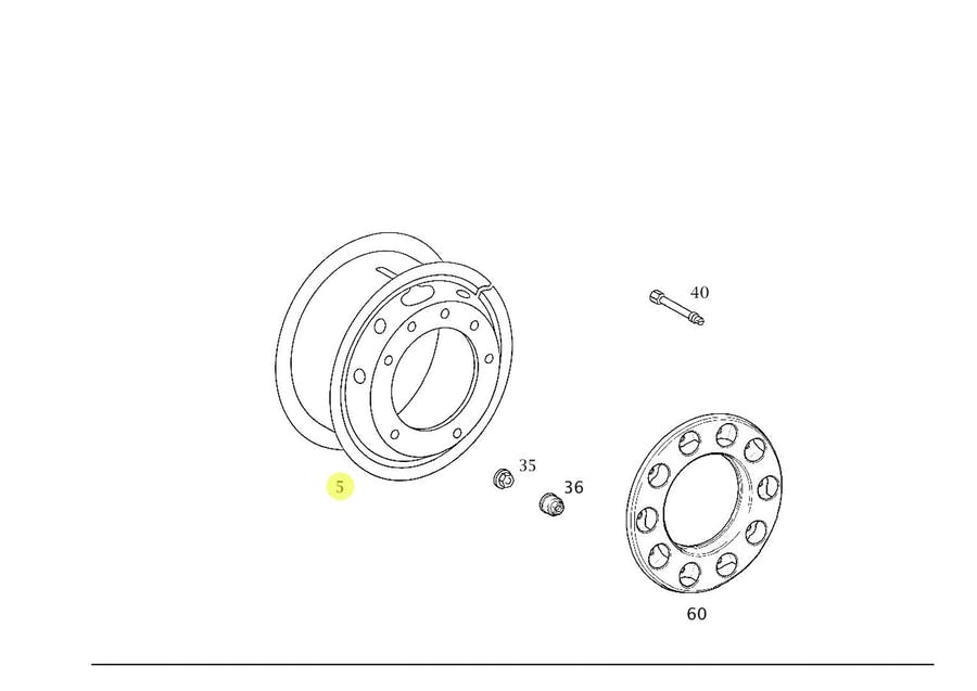 CONJUNTO DE RODA 8,50 X 24,0 MB ACTROS 2546 LS 2651 LS 2651 S MB AXOR 3344 5 334