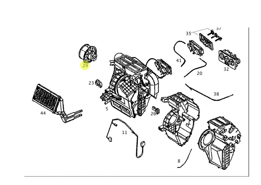 VENTILADOR INTERNO MB 1620 1635 1718 2726 1634 1620 24V (0038307008)