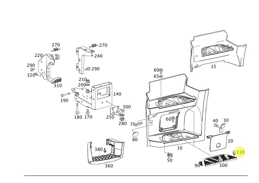 PRESILHA FIXACAO PARALAMA MERCEDES BENZ  (0129886578)