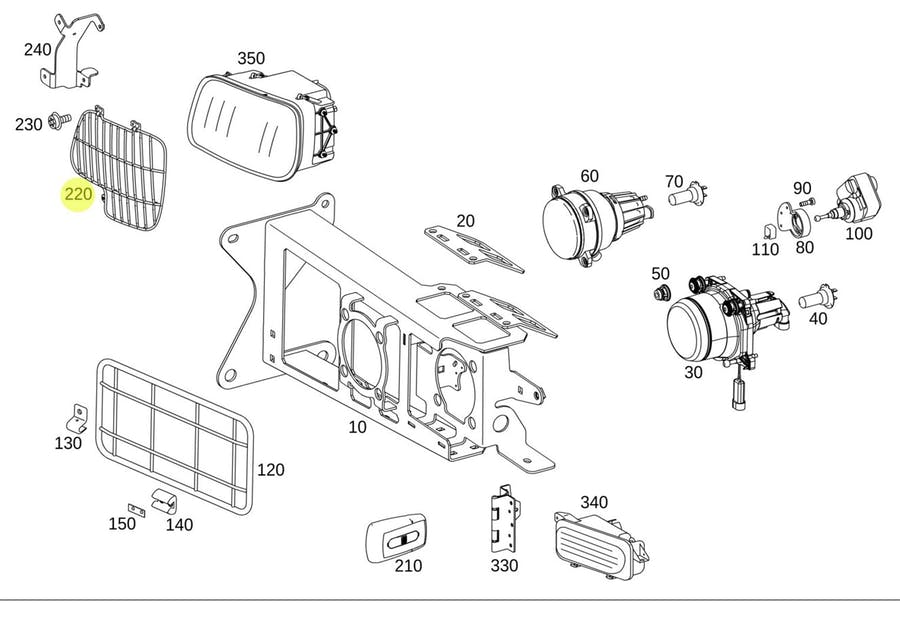 GRADE PROTECAO FAROL ESQUERDO MB ACTROS (9438800685)