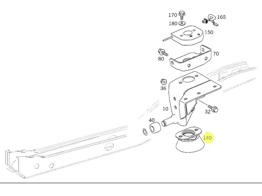 GUIA DA CABINE ORIGINAL MB MERCEDES BENZ (9703170126)