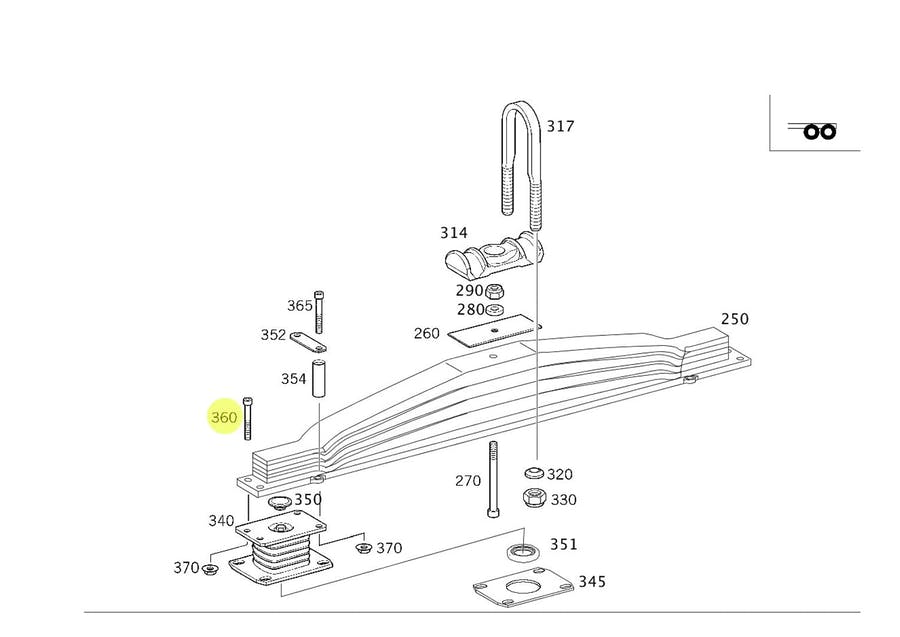 PARAFUSO MB ACTROS 2646 2651 4844 AXOR 2640 2644 2831 3344 4144  (N000912014087)