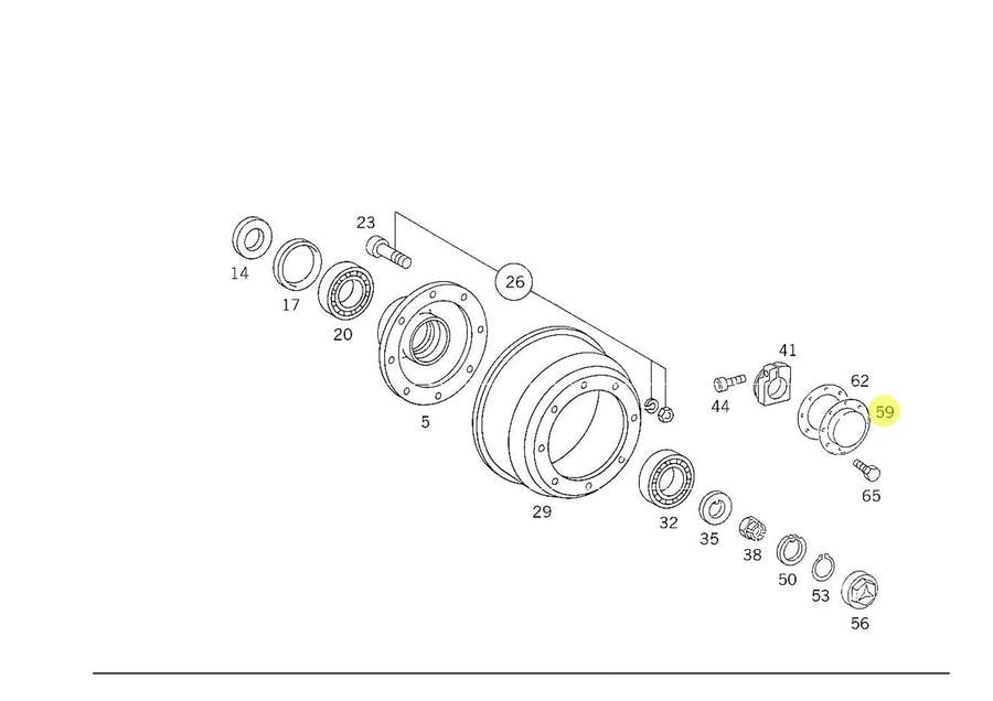 CALOTA CUBO DA RODA DIANTEIRA MB HPN 1620 L1938 1945 2629 (6953347025)