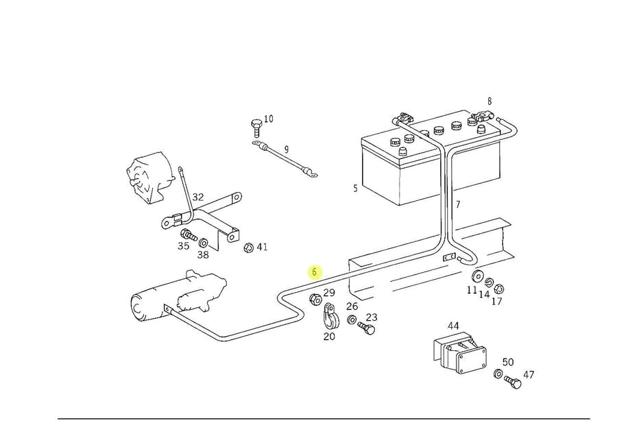 CABO POLO POSITIVO DA BATERIA AO MOTOR DE PARTIDA MB 710 (6885407030)