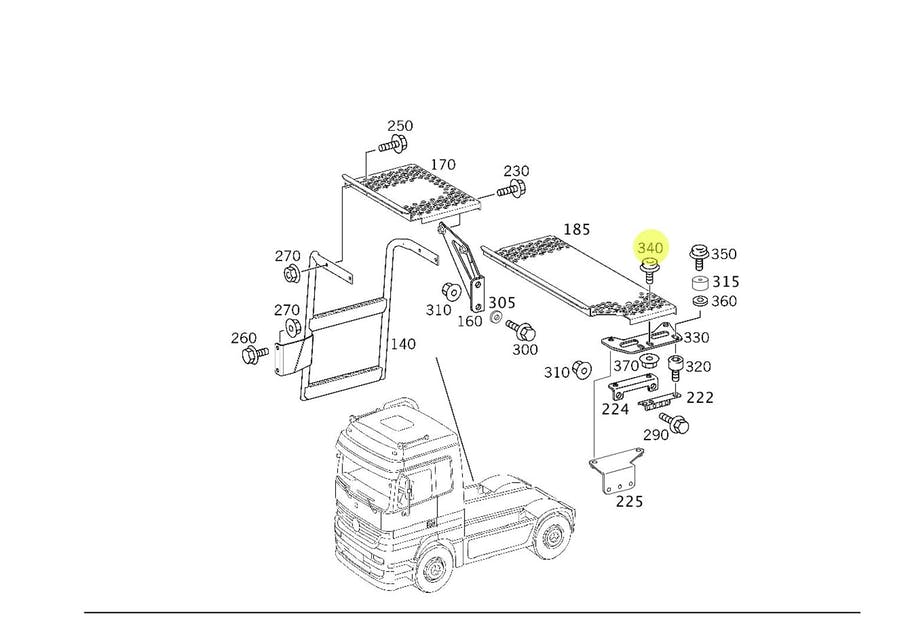 ARAFUSO CAIXA DE ACESSO SUPORTE MB AXOR 2035 (0009849529)