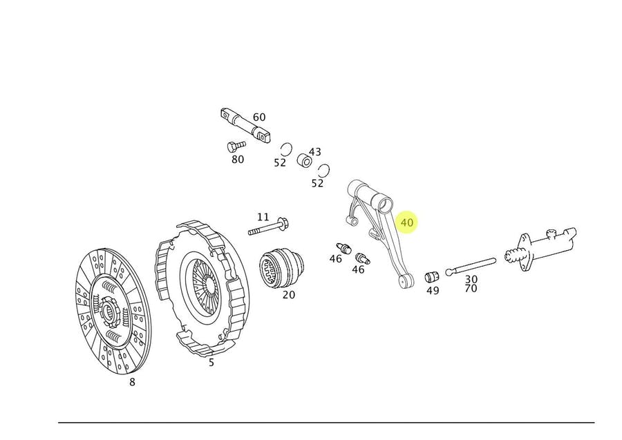 GARFO EMBREAGEM G60 G85 FORJADO COM ROLETES MB CAMINHAO 1417 1725 CAMBIO MB G60 