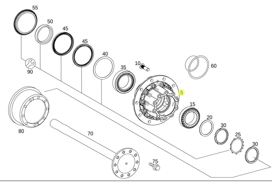 CUBO RODA TRASEIRO MBB 2546 2646 (9463563201)