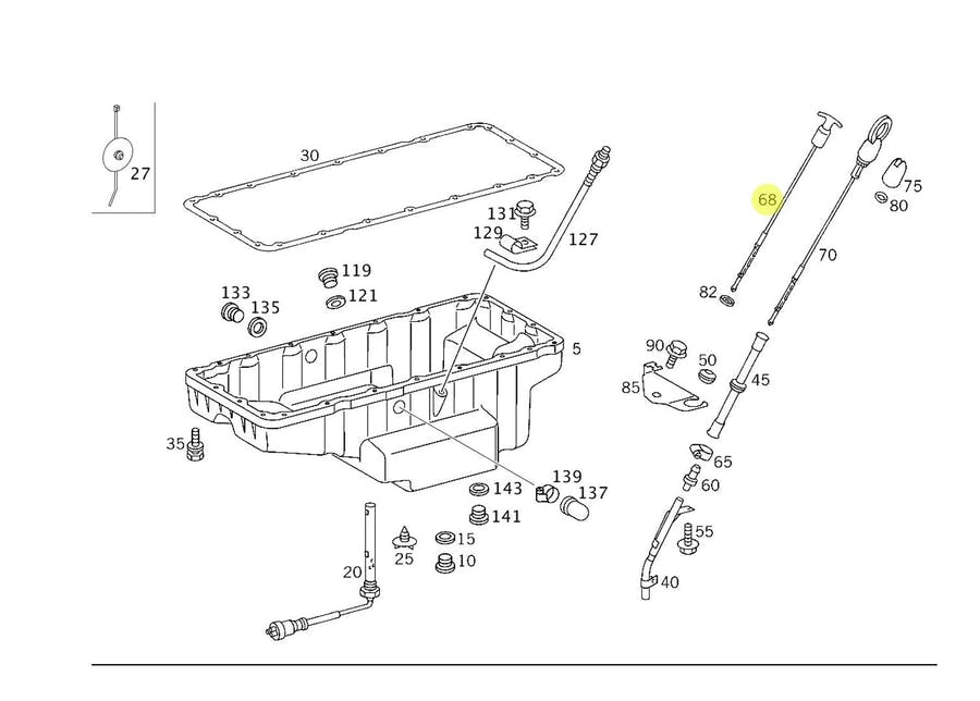 VARETA DO NIVEL DO OLEO MBB O500U CAMINHAO L1620 L1622 COM MOTOR OM906 OM926 (90