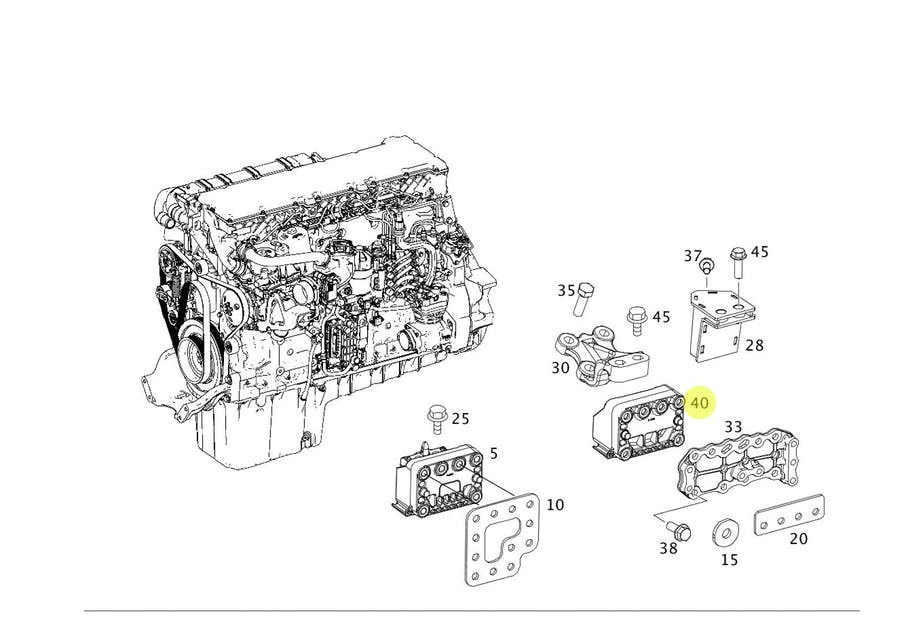 COXIM TRASEIRO MOTOR MBB ACTROS (9602412313..-)