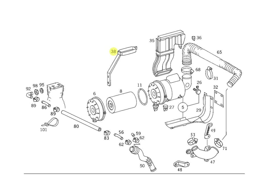 SUPORTE TUBO SUCCAO FILTRO DE AR MB 1620 (6955207641)