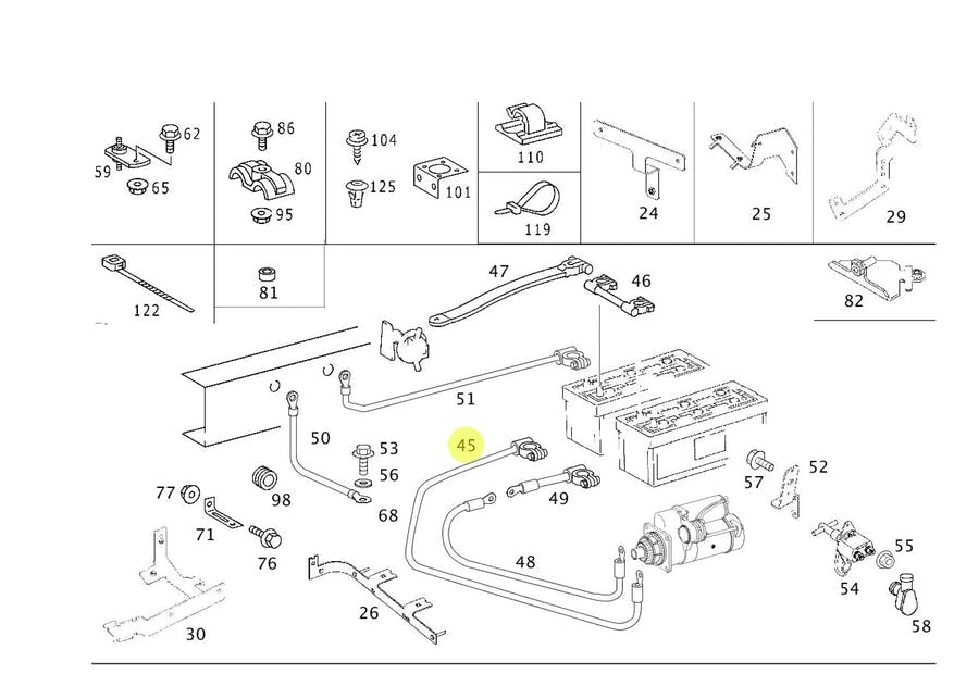 CABO BATERIA POSITIVO - MOTOR PARTIDA 6935400830 (6935400830)
