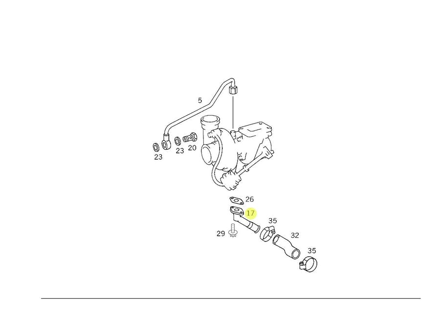 TUBO RETORNO OLEO TURBINA MOTOR MB OM904LA OM924LA EURO 5 1218 1318 1319 1418 16