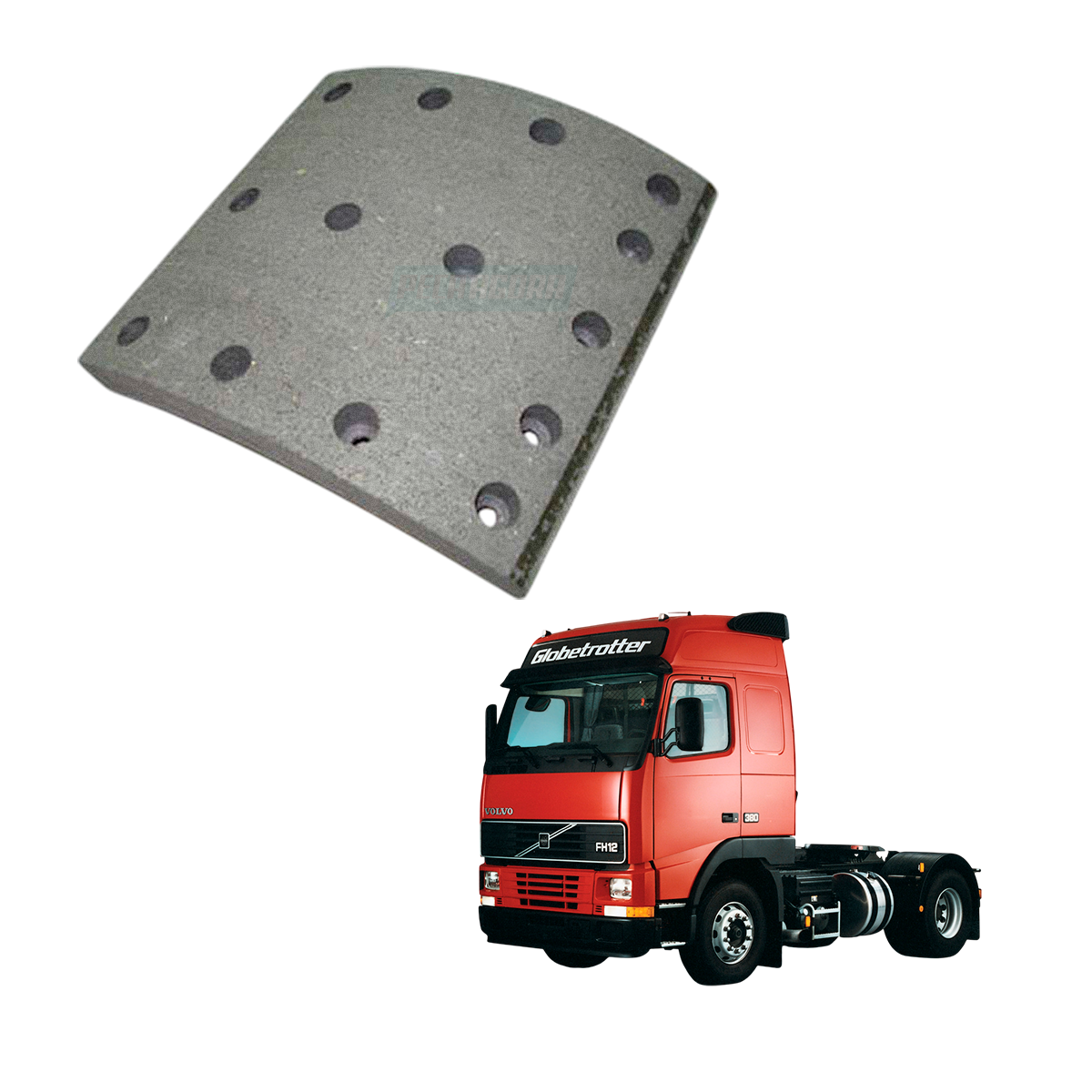 JOGO LONA FREIO DIANTEIRO VOLVO FH12 1998 FM10 2000 FM12 2001 FM440 2007 NH12 19