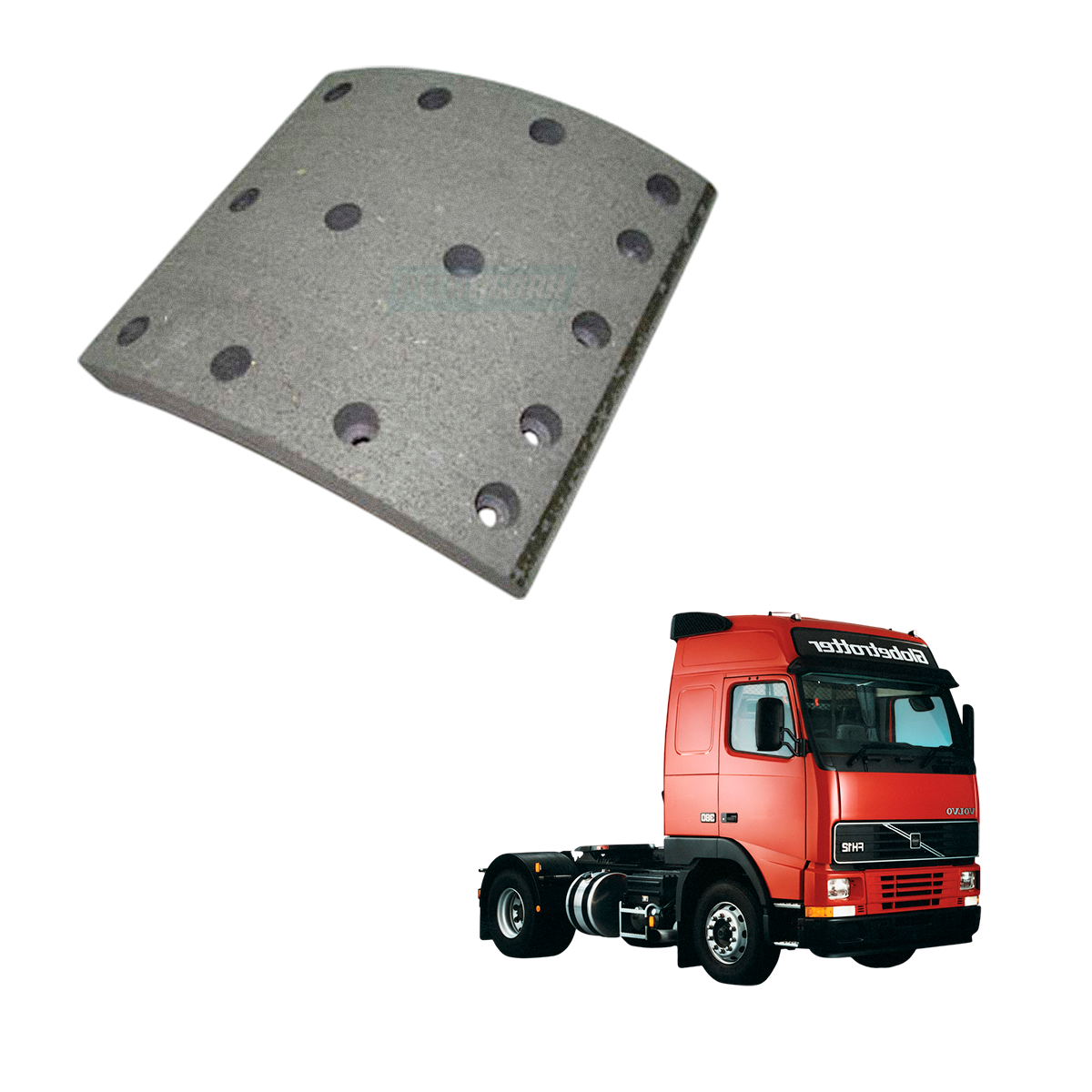 JOGO LONA FREIO TRASEIRO VOLVO FH12 1998 FM10 2000 FM12 2001 FM440 2007 NH12 199