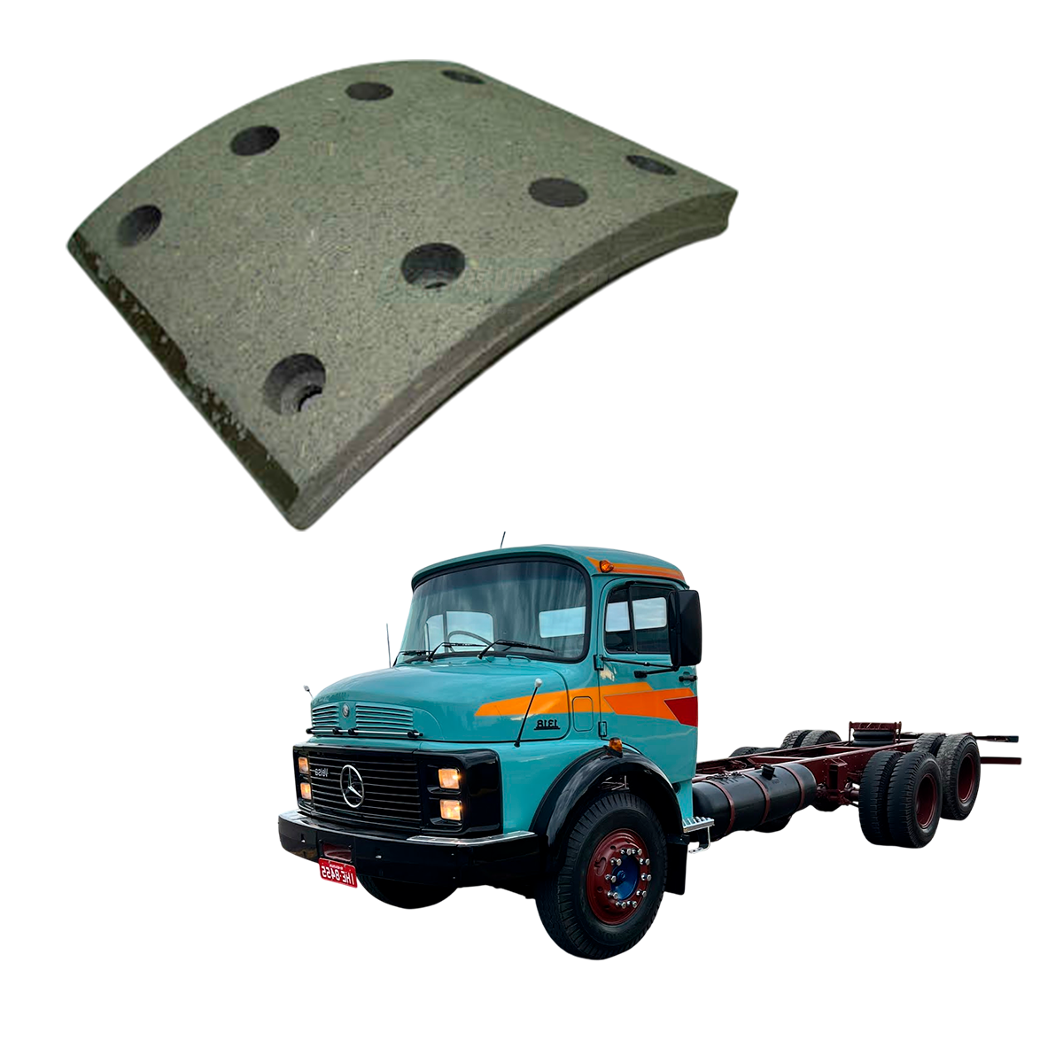 JOGO LONA FREIO DIANTEIRO TRASEIRO CAMINHOES MERCEDES BENZ 1983 2006 ONIBUS 1318