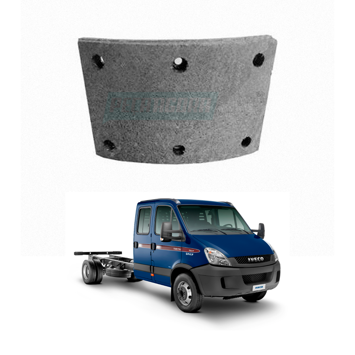 JOGO LONA FREIO TRASEIRO IVECO DAILY 7016 CABINE DUPLA CHASSI CABINE 70C17 (9024