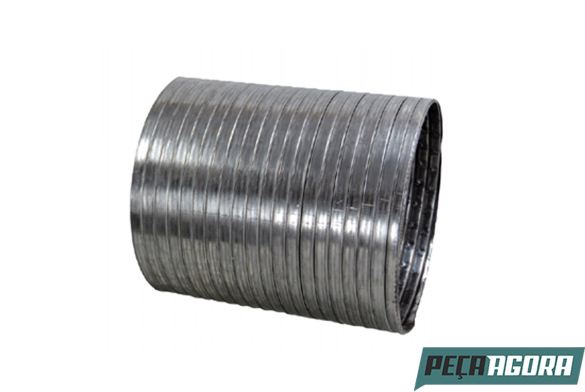 TUBO FLEXIVEL ESCAPAMENTO 5''X135MM INOX VOLVO FH12 FM12 2004 A 2011 SEM ABRACAD