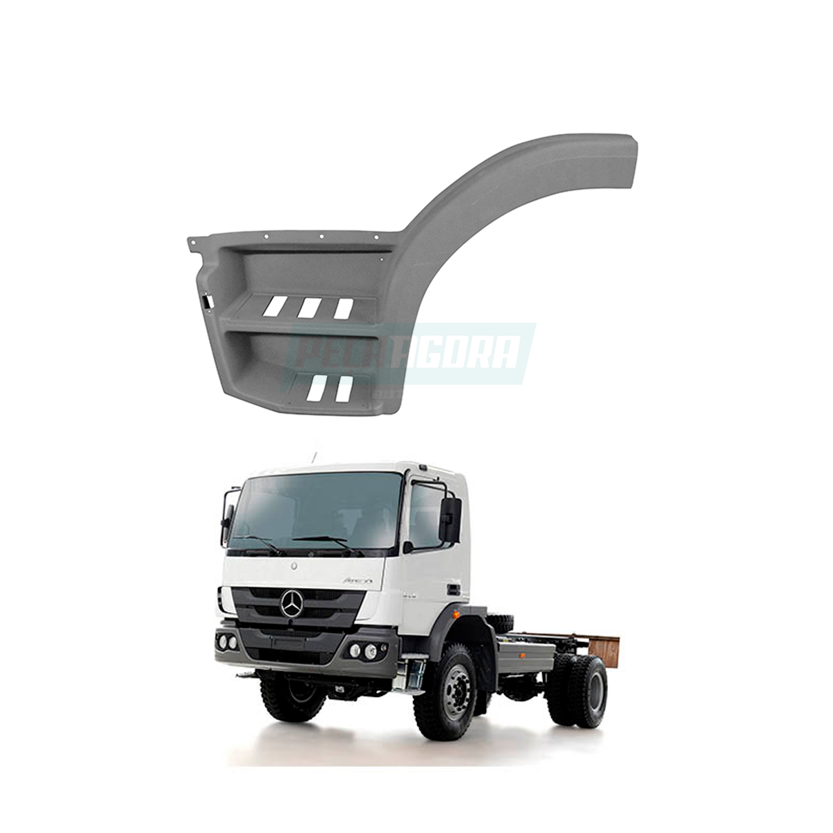  PARALAMA ESTRIBO ESQUERDO ESCADA CABINE MB ATEGO 2013... FIBRA INJETADA (958660