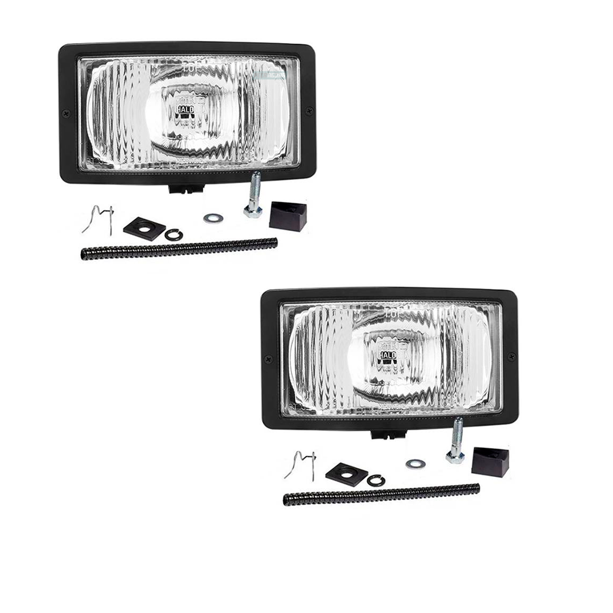 CAIXA 2 FAROIS AUXILIAR SCANIA 113 CARA CHATA VOLVO FH FM 242X132MM H3 VIDRO  (C