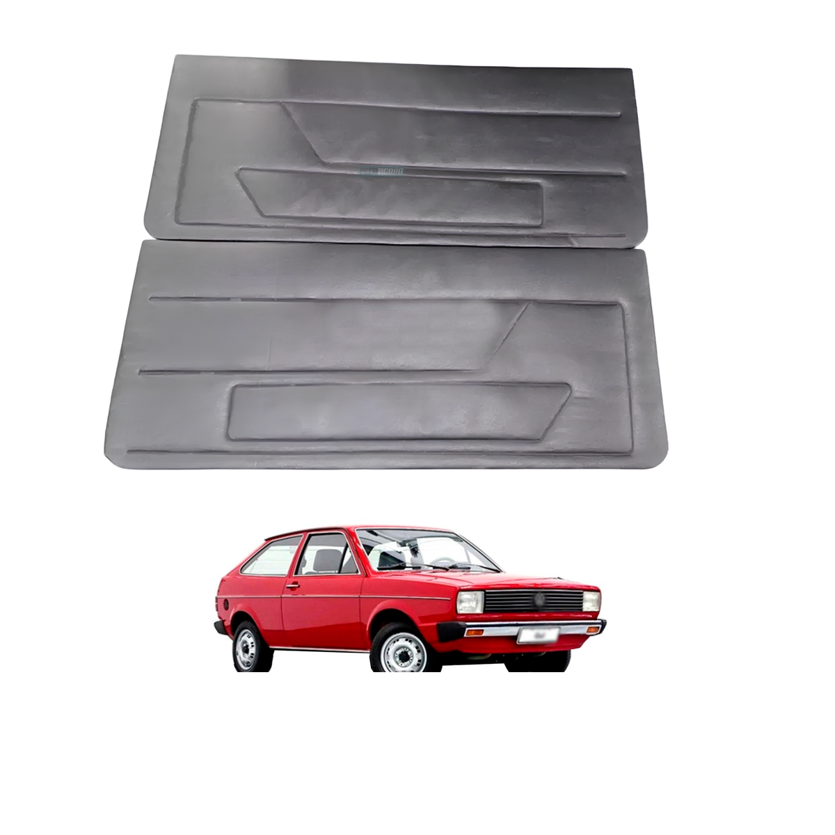 PAR FORRO PORTA PRETO VW GOL 1980 A 1984 BATEDEIRA CURVIM (M320001)