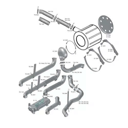 TUBO DE LIGACAO SILENCIOSO PARA SCANIA SERIE 4 E 5 PGR  (1852050)