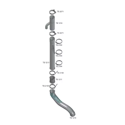 TUBO INTERMEDIARIO SCANIA P 310 ATE 2018 EURO 5 (1912528-2549525-TB1213)