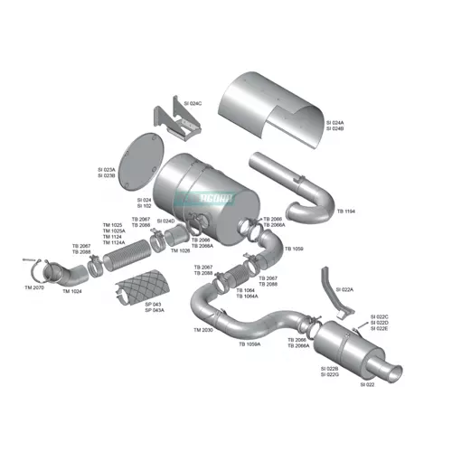 ABRACADEIRA TUBO ESCAPAMENTO COM PARAFUSOS VOLVO NH / FH (1629499.)