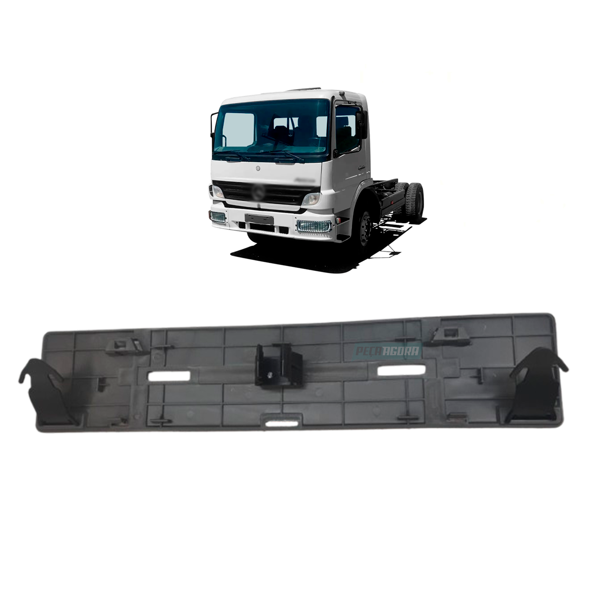 SUPORTE DE PLACA PLASTICO MB ATEGO 2006 A 2009  (9738800025.)