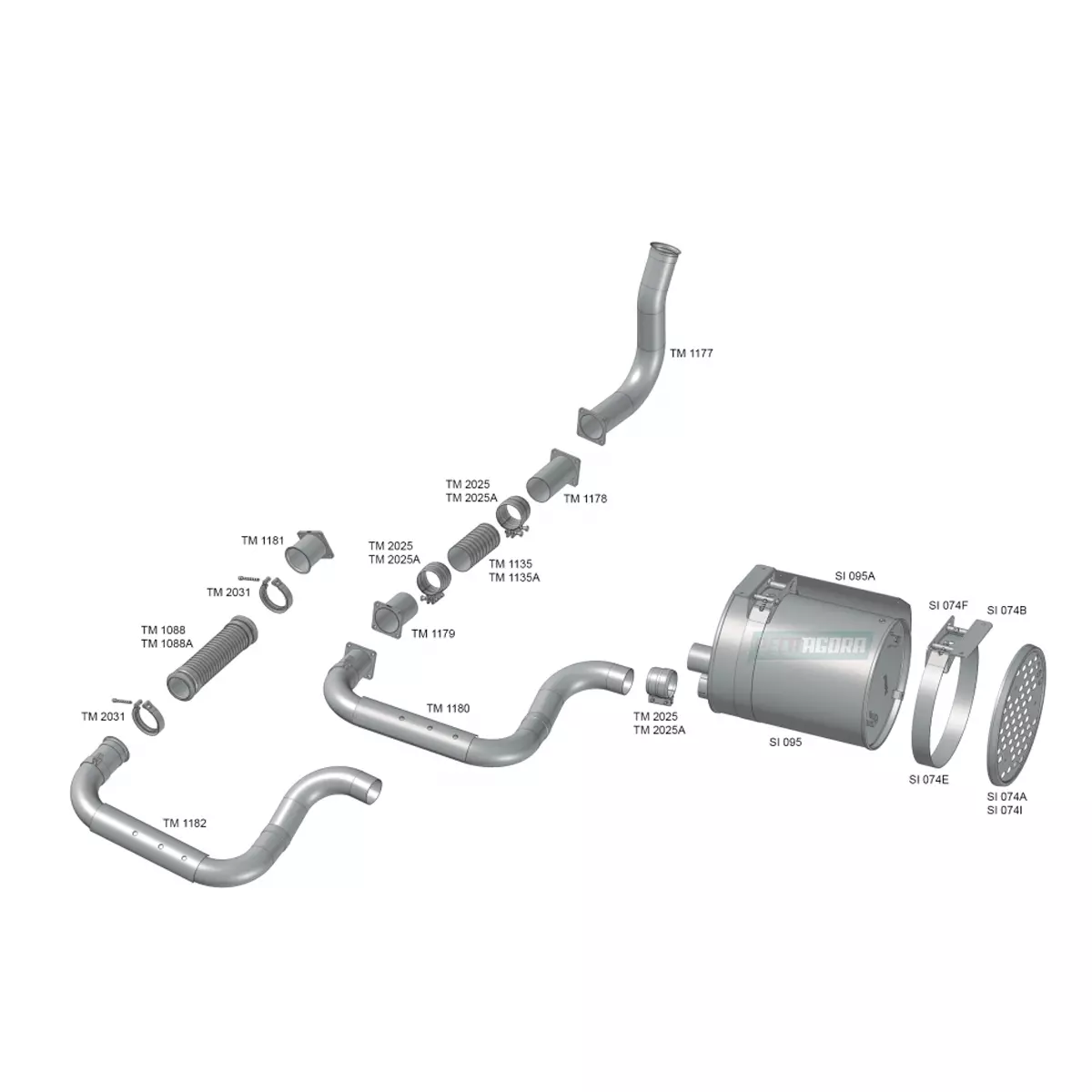 TUBO SAIDA ESCAPAMENTO MOTOR VW WORKER 26260E 31260E EURO 3 (2U0253091-TM1177)