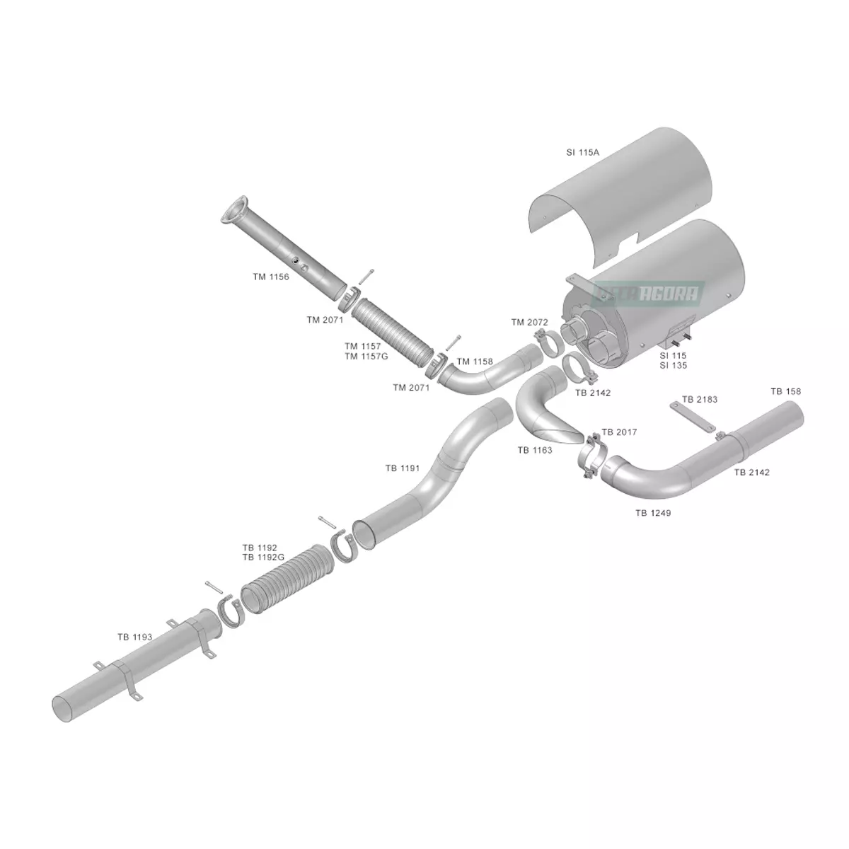 TUBO SAIDA MOTOR 3POL VW CONSTELLATION 17280 24280 ADVANTECH ANO 2012 A 2022 EUR