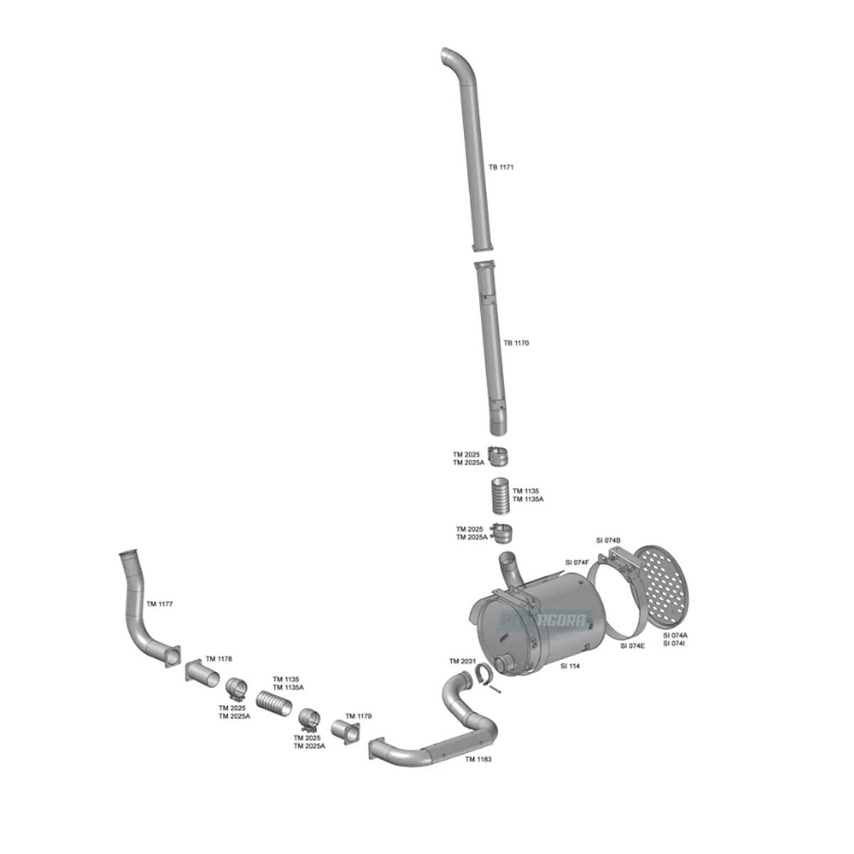 TUBO INTERMEDIARIO VW WORKER 26260E 31260E BETORNEIRA EURO 3 (2U0253173J-TM1179)