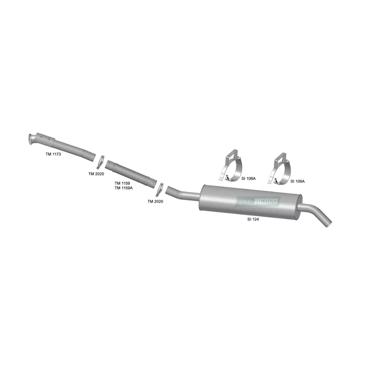 TUBO FLEXIVEL ESCAPAMENTO 2.1 2POL 420MM INOX VW DELIVERY 5140 8150 EURO 3 (2P02