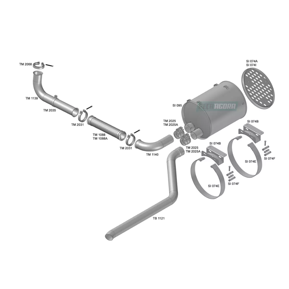 ABRACADEIRA TUBO SAIDA MOTOR 3.1 2POL VW CONSTELLATION 17250 24250 ANO 2005 A 20