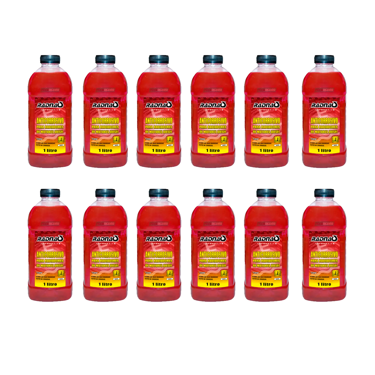 CAIXA 12 ADITIVOS AGUA RADIADOR ANTICORROSIVO MOTOR DIESEL 1 LITRO RADNAQ (CX.RQ