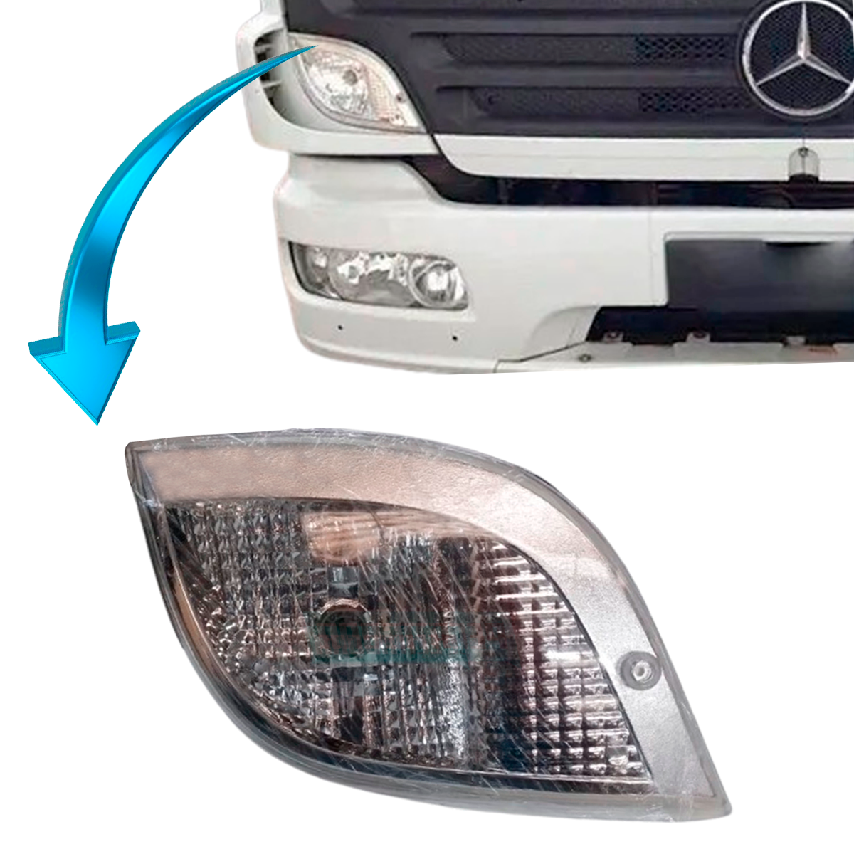 LANTERNA PISCA SETA DIREITO MB ATEGO COM SOQUETE (9738200621-C44-0028)