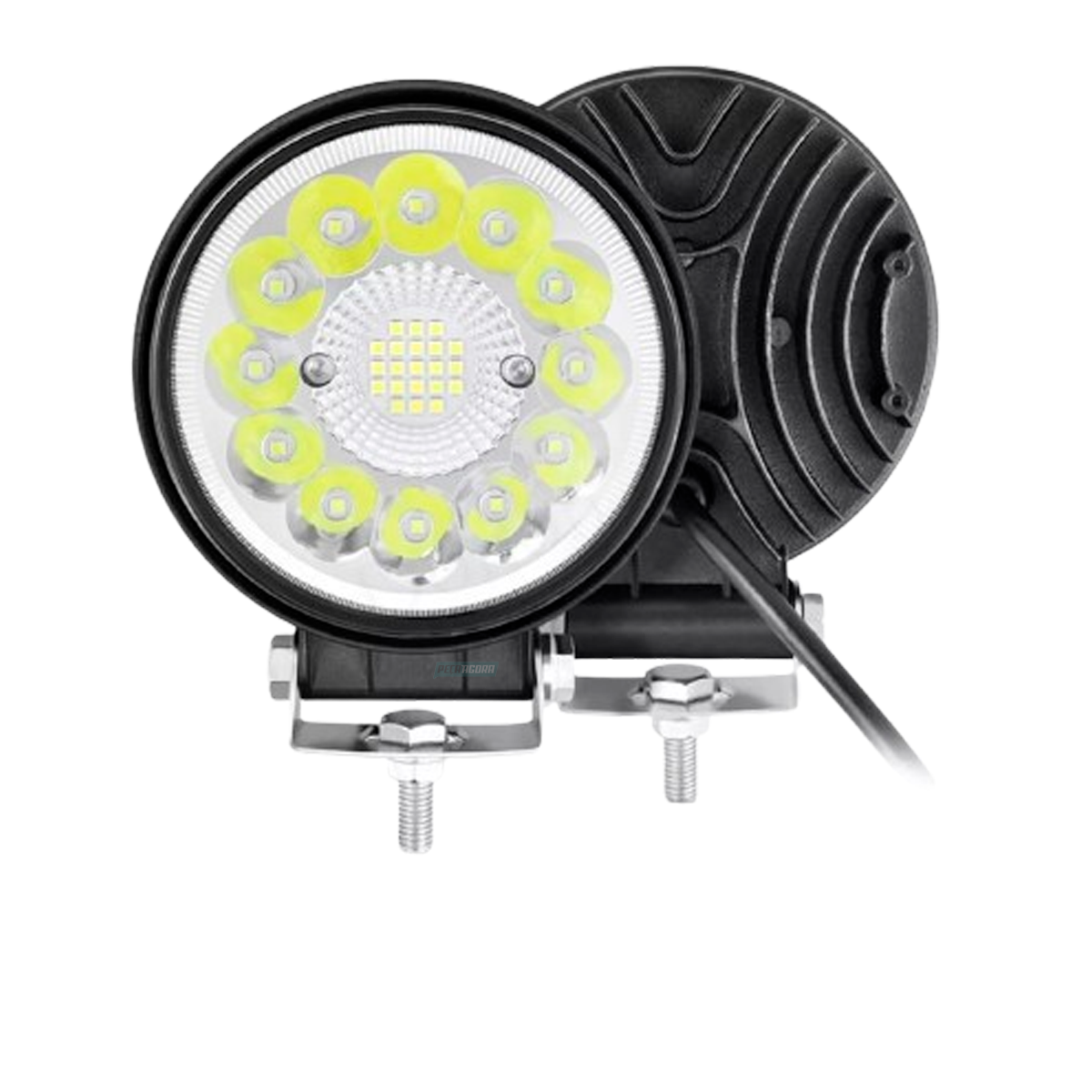 FAROL MILHA LED REDONDO 11CM 33 LEDS 12V 24V UNIVERSAL JIPES CAMINHOES CARROS MO