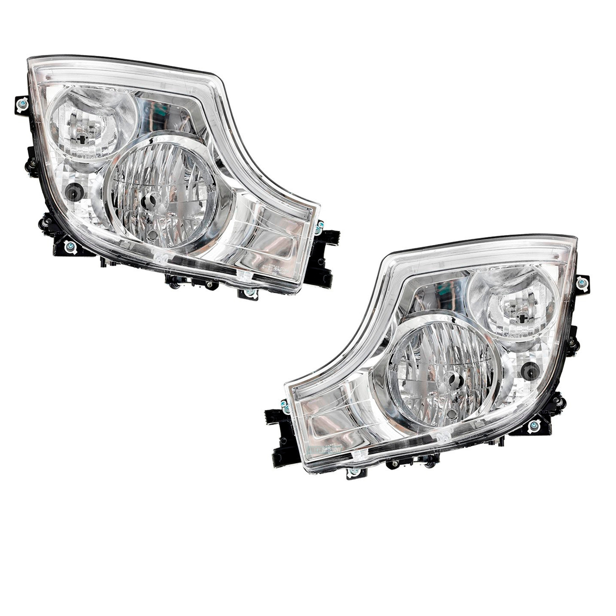 PAR FAROL PRINCIPAL SETA LED FUNDO CROMADO MB ACTROS 2546 2020 2651 2019 A 2021 