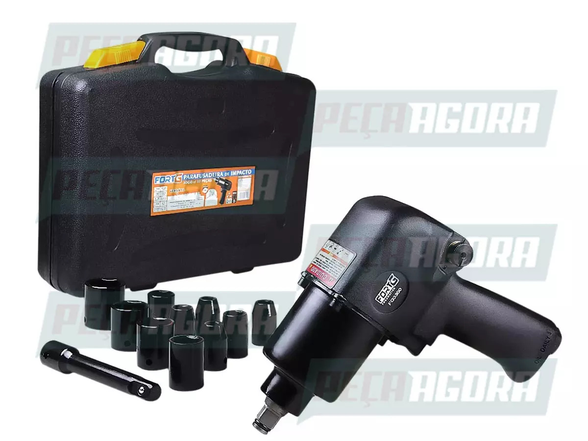 MALETA PARAFUSADEIRA DE IMPACTO PNEUMATICA 1/2 POL 79.6 KGF.M 8000 RPM COM 13 PC