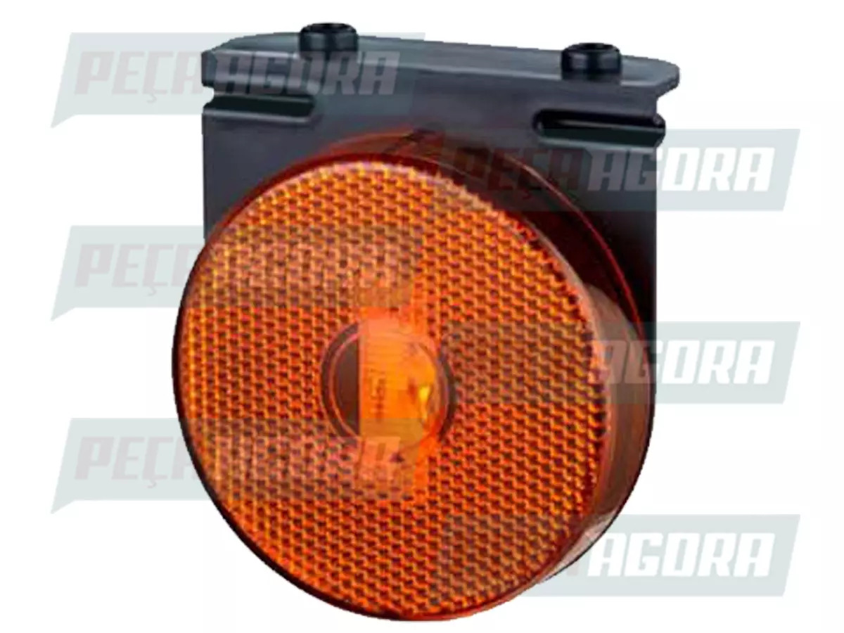 LANTERNA LATERAL AMARELA IMPLEMENTO LED  BIVOLT COM SUPORTE MOVEL BASE COM PARAF