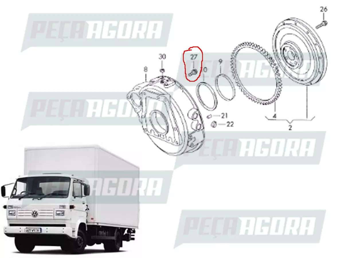 PARAFUSO DA CARCACA DO VOLANTE DO MOTOR VOLKSWAGEN L80  (TAE103217)