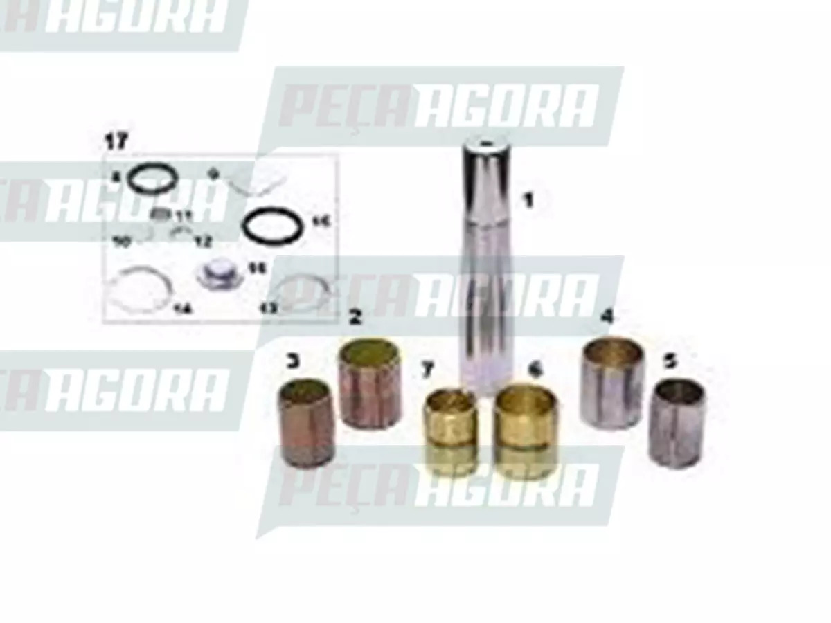 EMBUCHAMENTO MONTADO BUCHA TEFLON CROMO POR LADO PARA SCANIA LEVE 111 112 AM55 (