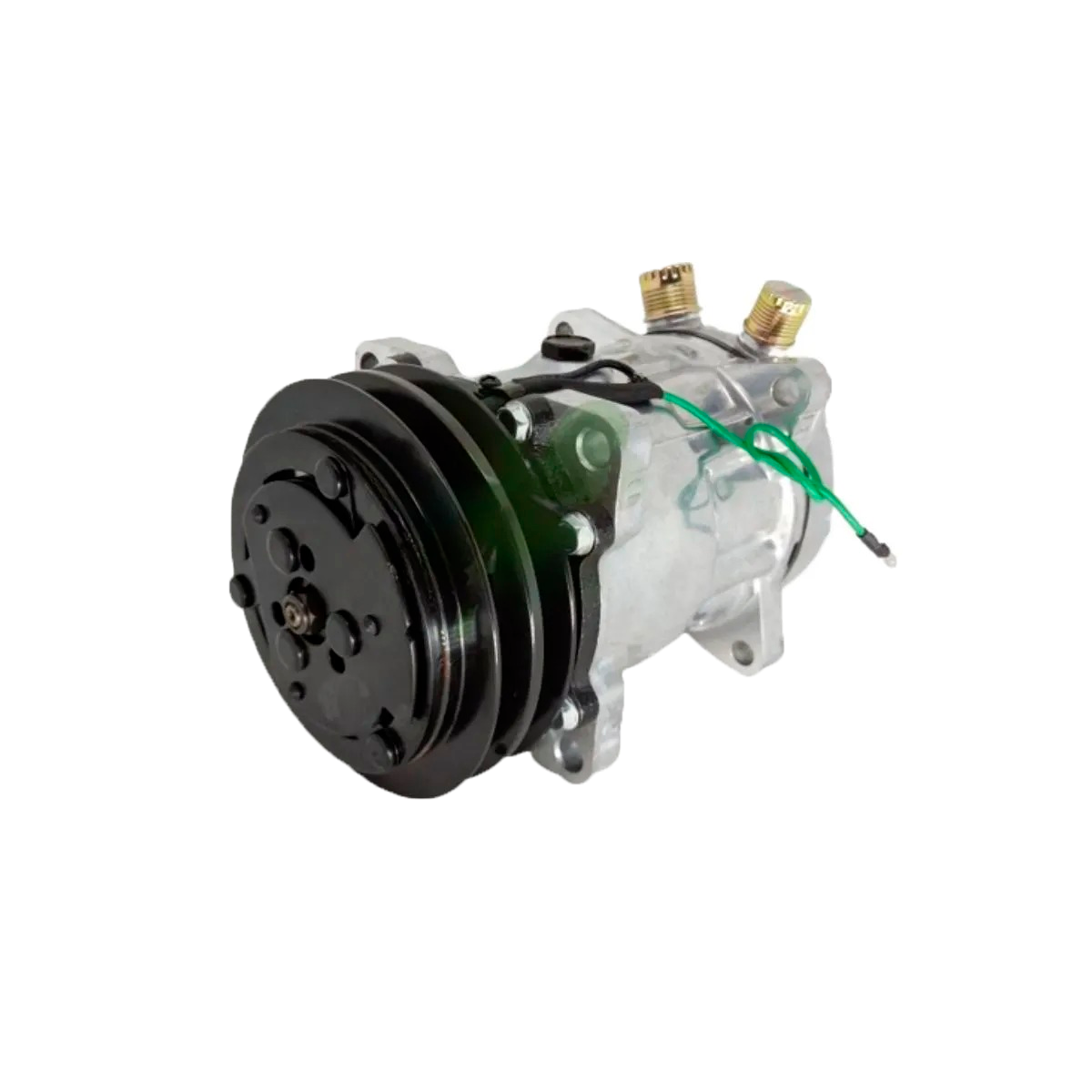 COMPRESSOR MODELO AA7H15AA 8 ORELHAS 24 VOLTS POLIA 2A 132MM SAIDA VERTICAL 200C
