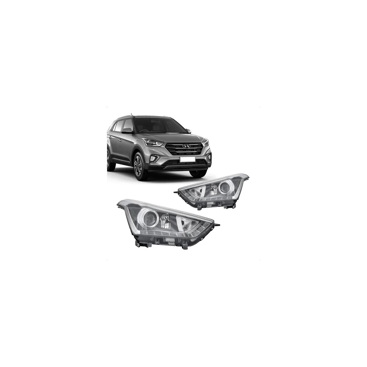 CRETA 17/21 FAROL MANUAL CROM C/PROJETOR C/LED LE CRETA 2017 A 2021 (RF29655)