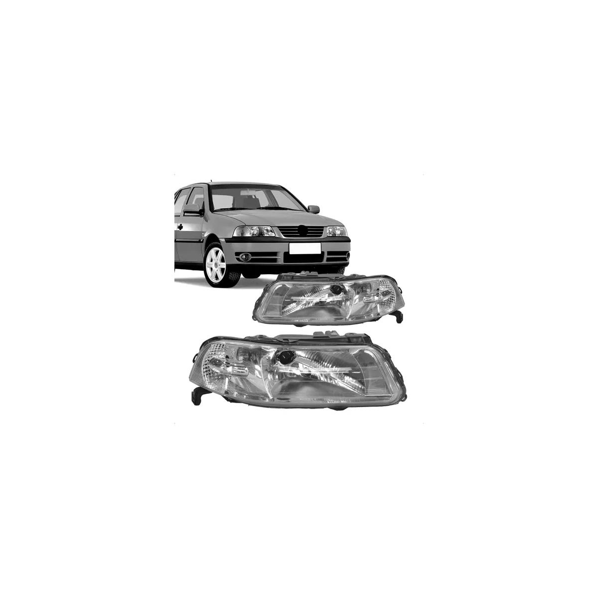 GOL 99/05 GIII FAROL FOCO SIMPLES CROM S/CHAPEU LE GOL GIII 1999 A 2005 (RF19951