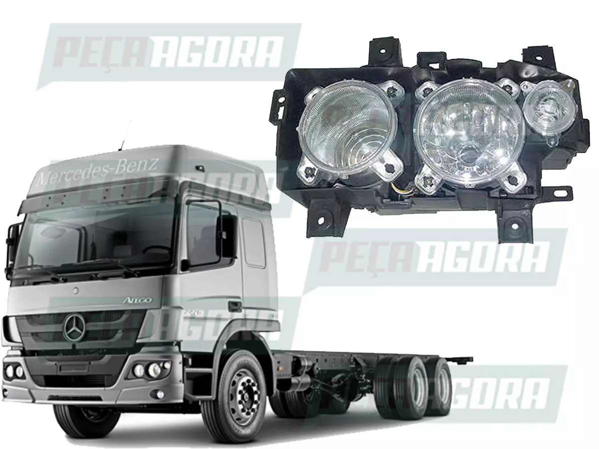 FAROL ESQUERDO MB ATEGO 2013... H7 COM PISCA E CHICOTE (9588201061-531LE)