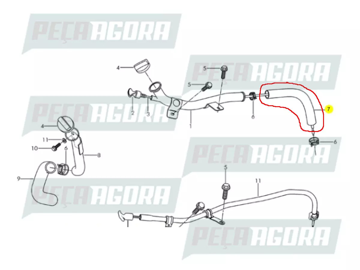 TUBO DE ENCHIMENTO DE OLEO ​VW CONSTELLATION 13180E 15180E - 2006...​ (2S211