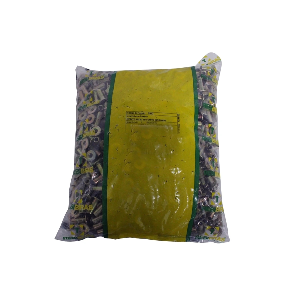 REBITE LONA 8X20 FERRO BICROMATIZADO TUBULAR (PARA LONAS MB177/MB182/MB183/MB184