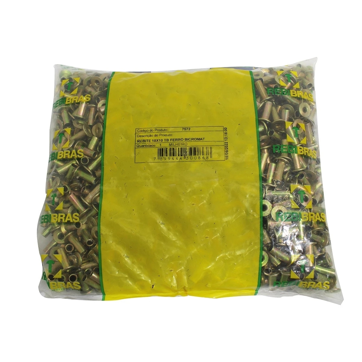 REBITE LONA 10X10 FERRO BICROMATIZADO TUBULAR (PACOTE COM 1000) (MS1007M)